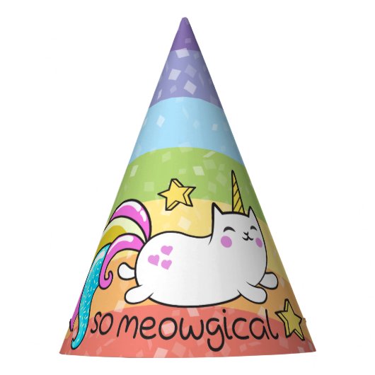 So Meowgical niedliche Unicorn Partyhütchen (Vorderseite)