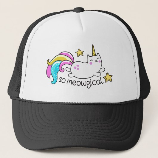 So Meowgical niedliche Unicorn Truckerkappe (Vorderseite)