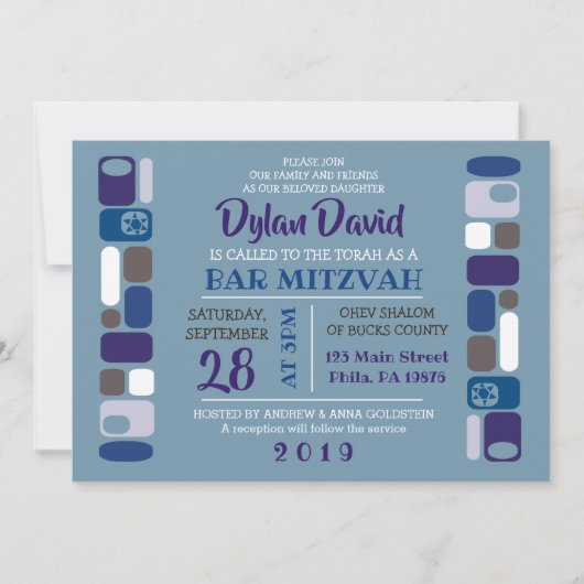 SO MOD Bar Bat Mitzvah Einladung (Vorderseite)