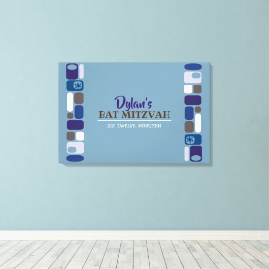 SO MOD Bar Bat Mitzvah Sign-In Board Leinwanddruck (Insitu (Holzboden))