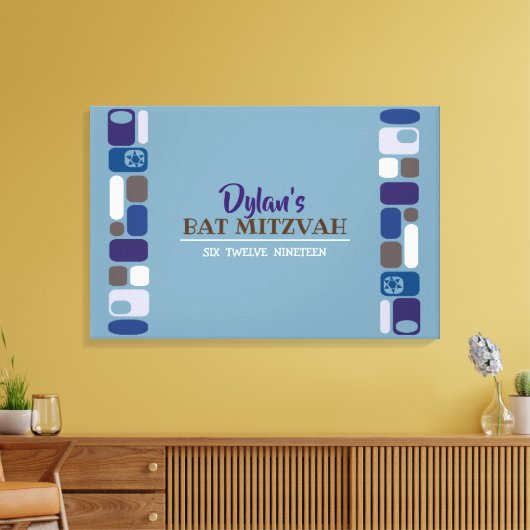 SO MOD Bar Bat Mitzvah Sign-In Board Leinwanddruck (Insitu (Wohnzimmer))
