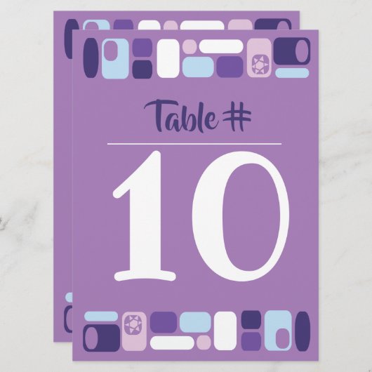 SO MOD Bat Mitzvah Tischnummer Card (Vorne/Hinten)