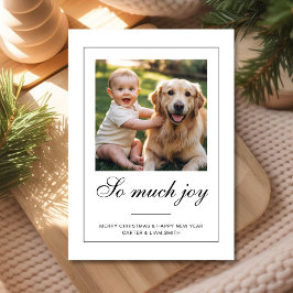 So Much Joy dog baby  Photo Christmas Card Feiertagskarte