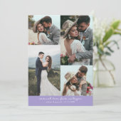 So Much Love Elegant Wedding Photo Lilac Dankeskarte (Stehend Vorderseite)