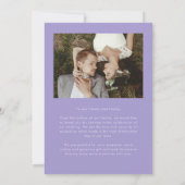 So Much Love Elegant Wedding Photo Lilac Dankeskarte (Rückseite)