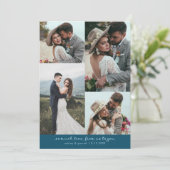 So Much Love Elegant Wedding Photo Teal Dankeskarte (Stehend Vorderseite)