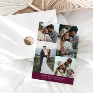 So Much Love Elegante Hochzeitsfoto Cranberry Dankeskarte