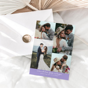 So Much Love Elegante Hochzeitsfoto Flieder Dankeskarte