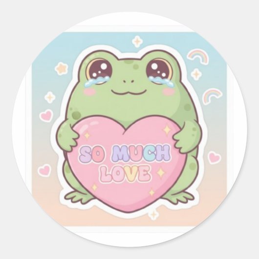 So Much Love Frog Sticker Cute Emotional Frog Hear (Vorderseite)