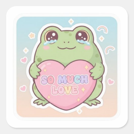 So Much Love Frosch Aufkleber Süßer Emotionaler Fr (Vorderseite)