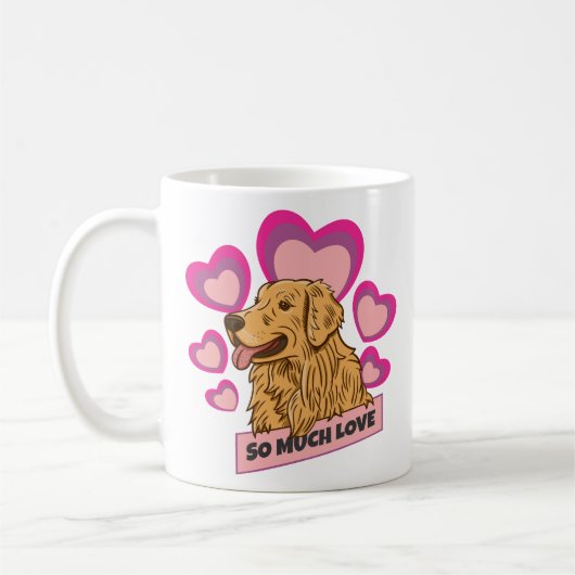 So Much Love Golden Retriever Hearts Edition Kaffeetasse (Links)