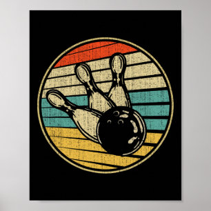 So nehme ich den Vintagen Retro Bowling 60er 70er Poster