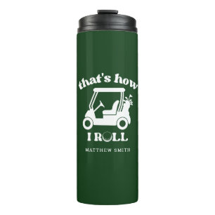 So nehme ich Golf Cart Golfer Vater Thermosbecher