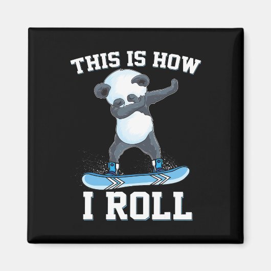 So nehme ich Panda Snowboarden Magnet (Vorne)