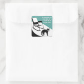 so nervös wie eine Langschwanzkatze Quadratischer Aufkleber (Tasche)