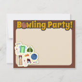 So Niedlich Bowling Party Time Einladung (Rückseite)