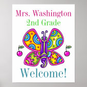 So Niedlich Butterfly Theme Teacher Poster (Vorne)