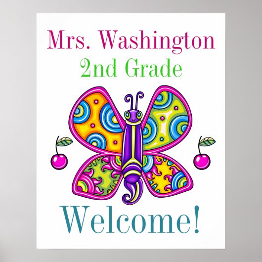 So Niedlich Butterfly Theme Teacher Poster (Vorne)