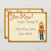 So Niedlich Cowboy Sock Monkey Einladung (Vorne/Hinten)