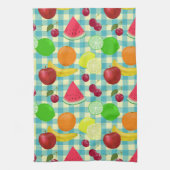 So Niedlich Frucht Aqua Karos Muster Geschirrtuch (Vertikal)