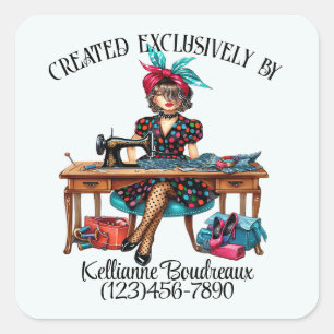 So Niedlich Nähsticker Quadratischer Aufkleber