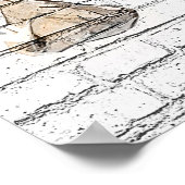 So Niedlich Papillon Dog - Background aus Backstei Poster (Ecke)