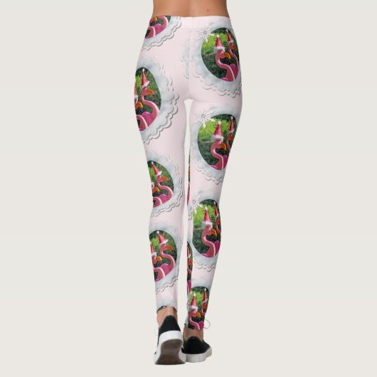So niedlich Weihnachts Flamingo Leggings! Leggings (Rückseite)