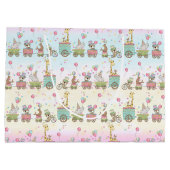 So niedliches Baby-Tierzirkus-Zug-Bärn-Elefant Große Geschenktüte (Rückseite)