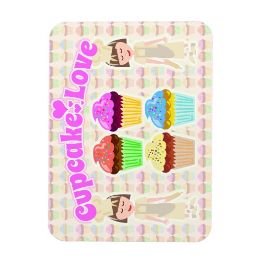 So Niedliches Cupcake-Design Magnet (Vertikal)