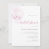 So Pink Peony Elegant Blumengeflecht Brautparty Einladung (Vorderseite)