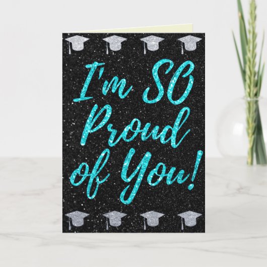 So Proud of You Glitter Graduation Card Karte (Vorderseite)