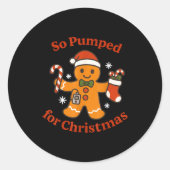 So Pumped For Christmas T1d Funny Diabetic Gingerb Runder Aufkleber (Vorderseite)