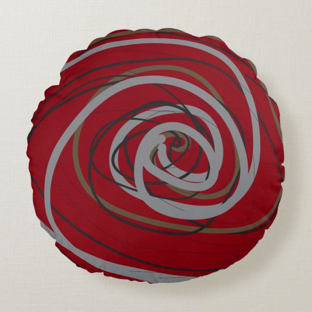 SO RED SPIRAL Round Throw Kissen (Vorderseite)