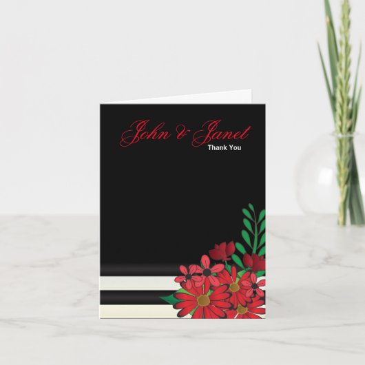 So Red Wedding Floral Karte (Vorderseite)
