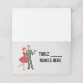 SO RETRO COUPLE WEDING Faltende Platzkarten (Außenseite Aufgefaltet)