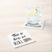 "So Roll"-Camper Rechteckiger Pappuntersetzer (Vor Ort)