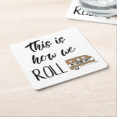 "So Roll"-Camper Rechteckiger Pappuntersetzer (angewinkelt)