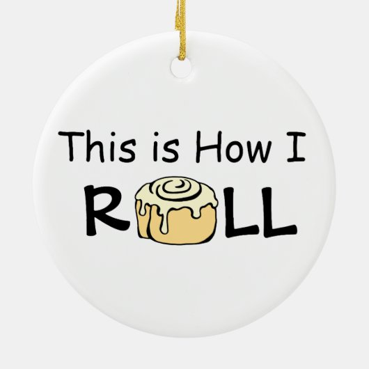 So Roll Cartoon Cinnamon Roll Funny Bun Keramikornament (Hinten)