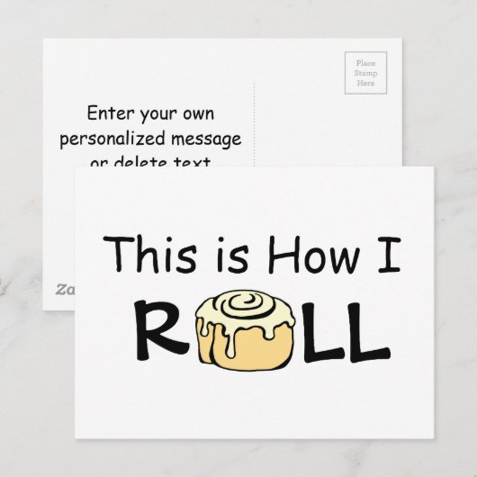 So Roll Cinnamon Roll Bun Personalisiert Postkarte (Vorne/Hinten)
