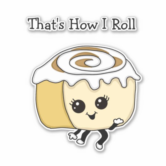 So Roll, Food Pun Cinnamon Roll Aufkleber (Vorderseite)