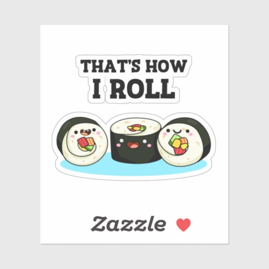 So Roll Funny Sushi Roll Pun Aufkleber (Blatt)