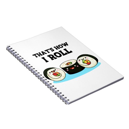 So Roll Funny Sushi Roll Pun Notizblock (Rechte Seite)