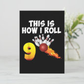 So Roll ich 9 Jahre alten Bowling Player 9. Save The Date (Stehend Vorderseite)