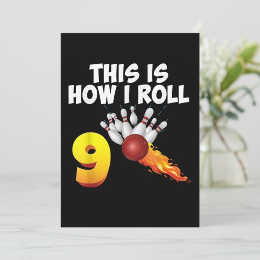 So Roll ich 9 Jahre alten Bowling Player 9. Save The Date (Stehend Vorderseite)