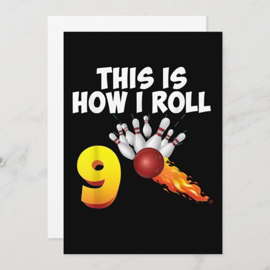 So Roll ich 9 Jahre alten Bowling Player 9. Save The Date (Vorne/Hinten)