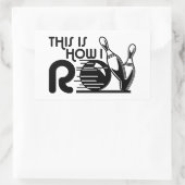 So Roll ich Bowling Rechteckiger Aufkleber (Tasche)