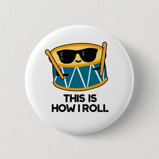 So Roll ich den Funny Drummer Drum Pub Button (Vorderseite)