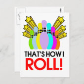 So Roll ich. Funny Bowling Postkarte (Vorne/Hinten)