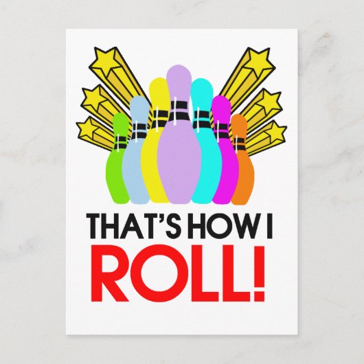 So Roll ich. Funny Bowling Postkarte (Vorderseite)