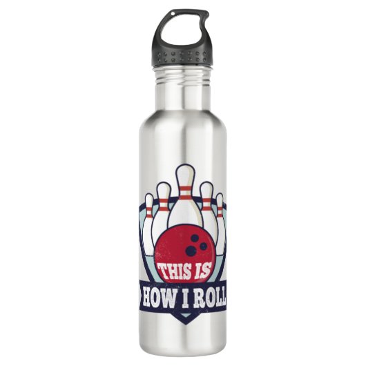 So Roll ich Funny Bowling Team Bowlers Geschenk Edelstahlflasche (Vorderseite)